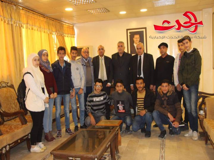 القيادة الحزبية والتربوية تلتقي فريق محافظة درعا المشارك بنهائيات الاولمبياد العلمي