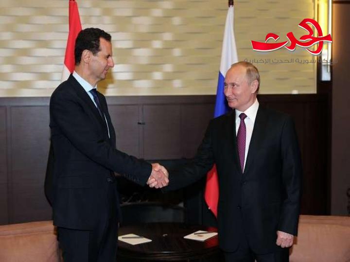 الرئيس بوتين يصل دمشق ويلتقي الرئيس الأسد