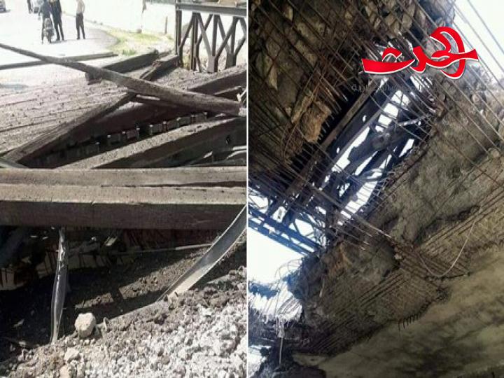 تفجير جسر محمبل على الطريق الدولي حلب اللاذقية 