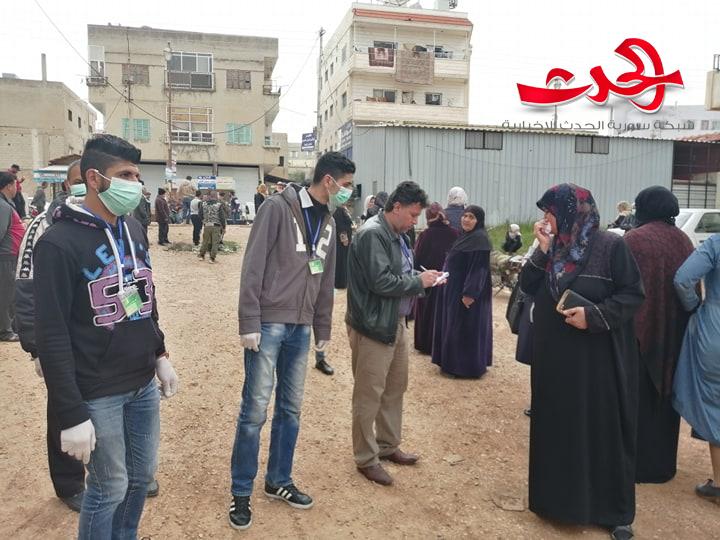 جمعية البستان الخيرية تبادر بتنظيم عملية الدور بصالات السورية للتجارة