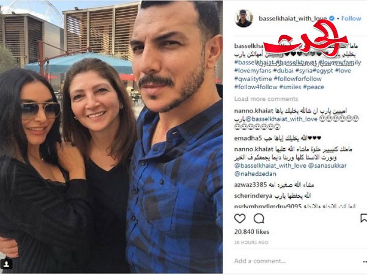 ظهور لافت لوالدة الفنان باسل خياط ومواقع التواصل الاجتماعي تتغزل بها