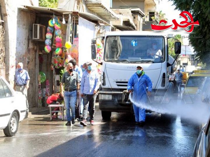 دمشق تطلق حملة تعقيم للشوارع ضمن اجراءات التصدي لكورونا