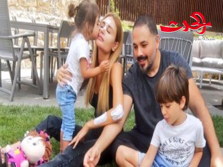 الصورة الأولى لعائلة رامي عياش بعد تغافي زوجته من آثار انفجار بيروت