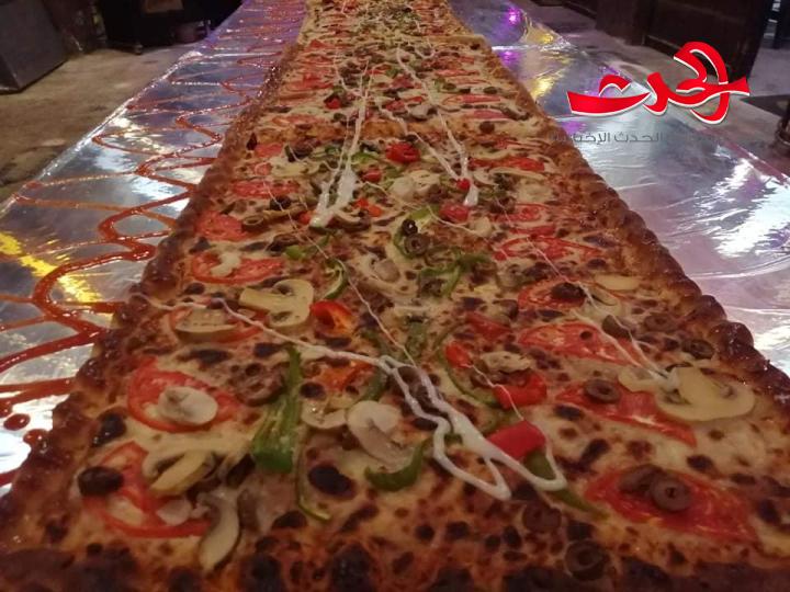 أكبر طبق بيتزا  في سورية.. صُنع في درعا