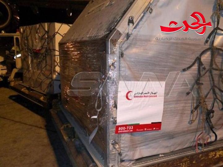 مساعدات طبية من الامارات للهلال الاحمر العربي السوري