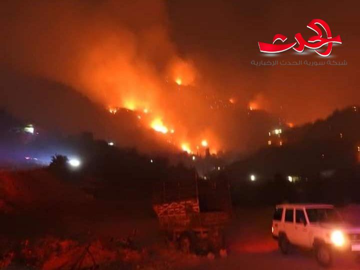 السيطرة جزئياً على حريق جبال عين الكروم بحماة  ولا ضحايا بشرية وتم تحييد المنازل