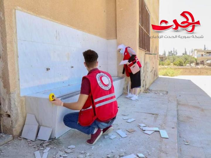 الهلال الأحمر بدرعا يؤهل المرافق الصحية بعدد من المدارس