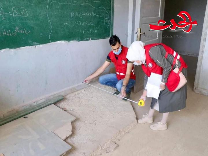 الهلال الأحمر بدرعا يؤهل المرافق الصحية بعدد من المدارس