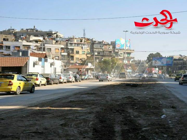 محافظة دمشق توسع الطريق القادم من وزارة الزراعة باتجاه الفحامة