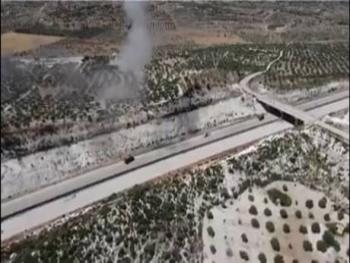 بالفيديو.. لحظة الانفجار الذي استهدف دورية للاحتلال التركي على طريق ال ام 4 