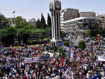وقفة وطنية لابناء حمص رفضا لقانون قيصر