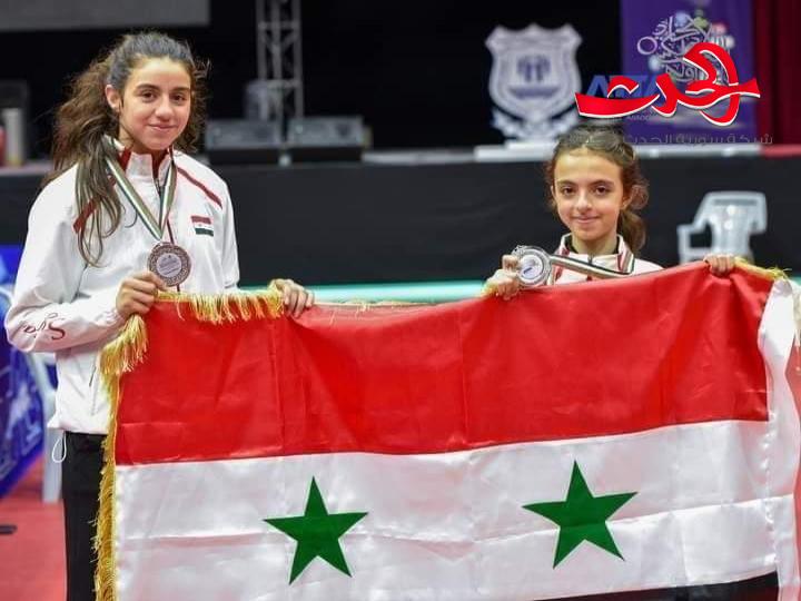 ذهبية وفضية لسورية في زوجي الناشئات والشبلات بكرة الطاولة في البطولة العربية بالأردن