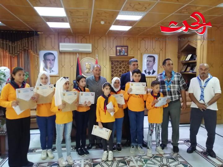 تكريم روّاد الطلائع الفائزين على مستوى القطر بمحافظة درعا