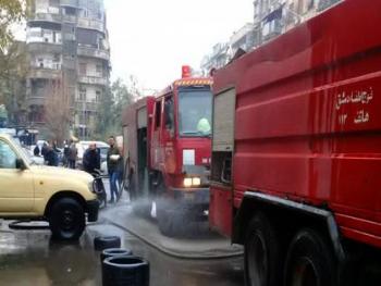 في دمشق : إخماد حريق ضمن مكتب تجاري مقابل قيادة الشرطة 