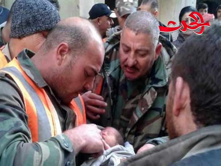 إنقاذ طفل حديث الولادة من بئر في حمص