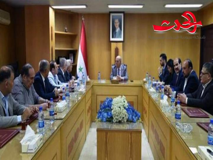 وزير التجارة الداخلية: يبحث مع الغرفة التجارية السورية الإيرانية تطوير العلاقات التجارية والاستثمارية