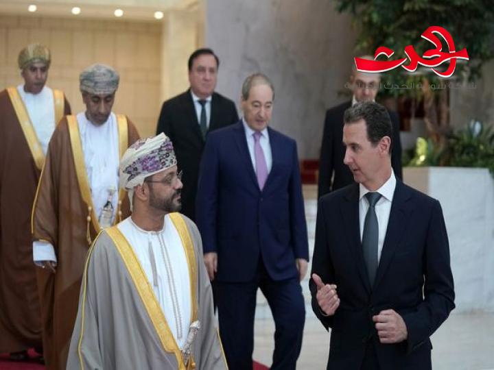 الرئيس الأسد يتلقى رسالة من سلطان عُمان هيثم بن طارق تتعلق بالعلاقات الثنائية بين البلدين