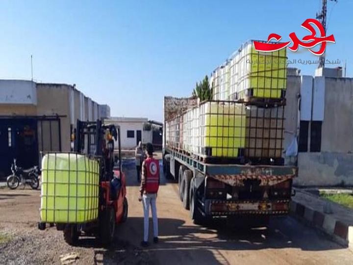 الهلال الأحمر بدرعا: يقدم 40 طناً من مواد تعقيم مياه الشرب