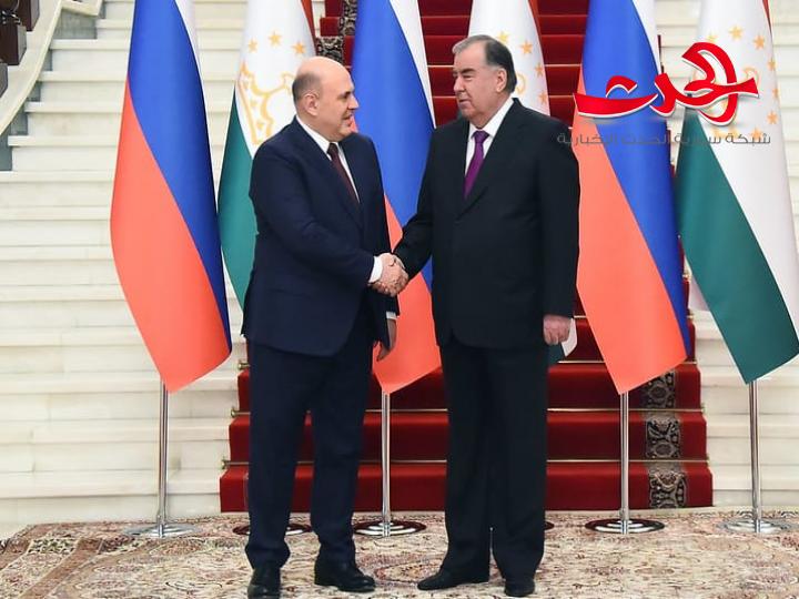 الرئيس إمام علي رحمان يستقبل رئيس الحكومة الروسية ميخائيل ميشوستين الذي يزور طاجيكستان