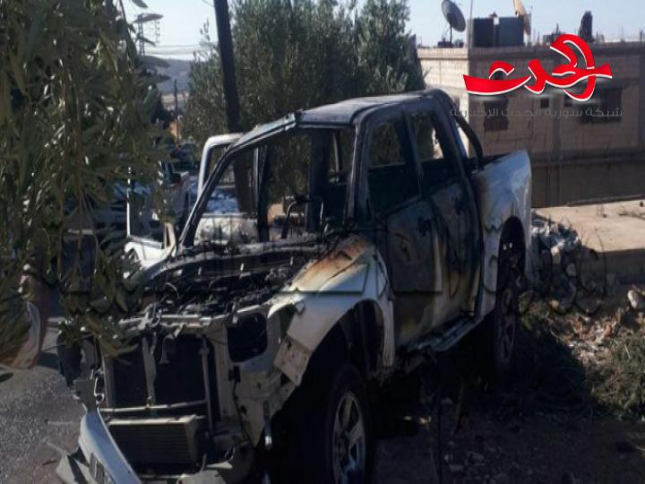 تفجير إرهابي بعبوة ناسفة في سيارة مدير ناحية سعسع بريف دمشق 