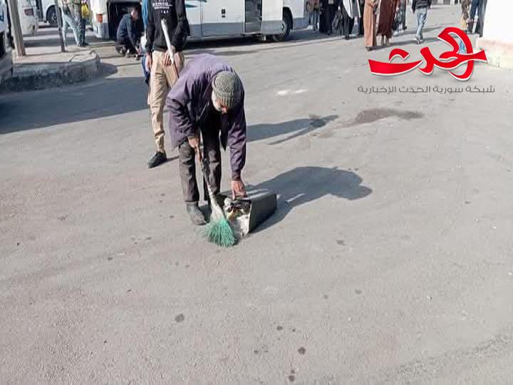 "مديرية هندسة المرور بدمشق": أعمال تنظيف وترتيب المكاتب وساحات كراجات البولمان والعباسيين 