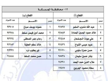 نتائج انتخابات الدور التشريعي الرابع لأعضاء مجلس الشعب لعام 2024  عن محافظة الحسكة