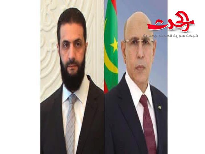 رئيس موريتانيا يهنئ الرئيس الشرع بتوليه مهام رئاسة الجمهورية