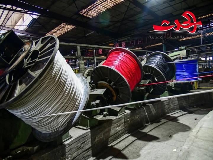 بعد توقفها 6 أشهر ..شركة كابلات دمشق تعود مجدداً للإنتاج بالطاقة الكاملة 