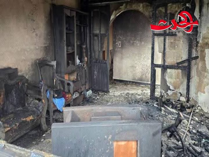 إصابة امرأة واحتراق منزل في ريف طرطوس جراء انفجار طائرة مسيرة  