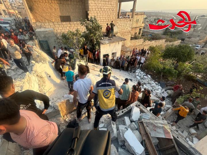 انفجار في بناء سكني بريف إدلب الشمالي