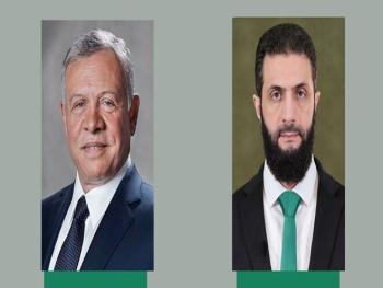 الرئيس أحمد الشرع يتلقى اتصالاً هاتفياً من الملك الأردني عبد الله الثاني بن الحسين