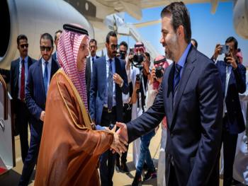 الوزير الشيباني يستقبل نظيره السعودي والوفد المرافق له