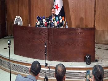 مؤتمر صحفي لعضو اللجنة العليا للحفاظ على السلم الأهلي في وزارة الإعلام بدمشق